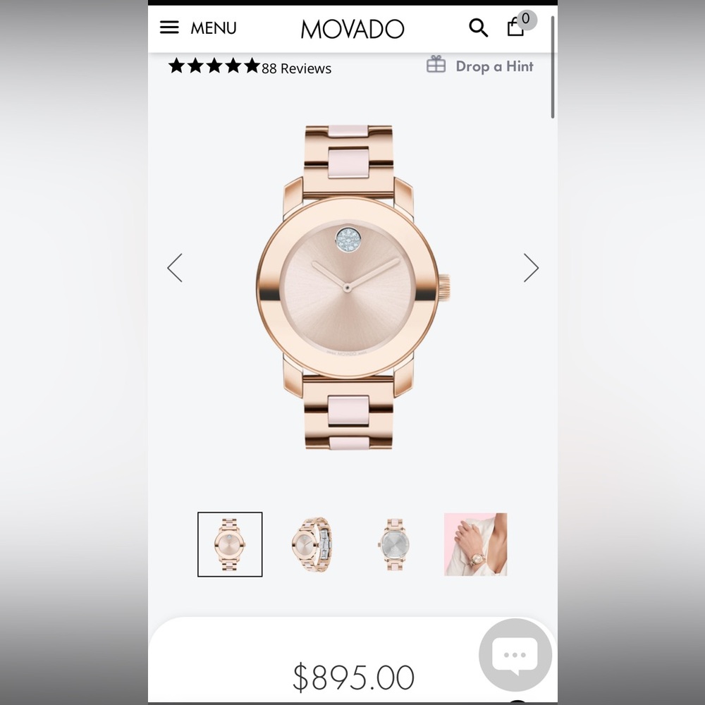 Womens Movado Bold rose gold in good used condition